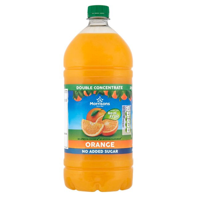 Morrisons No Added Sugar Orange Squash Double Concentrate 1.5L