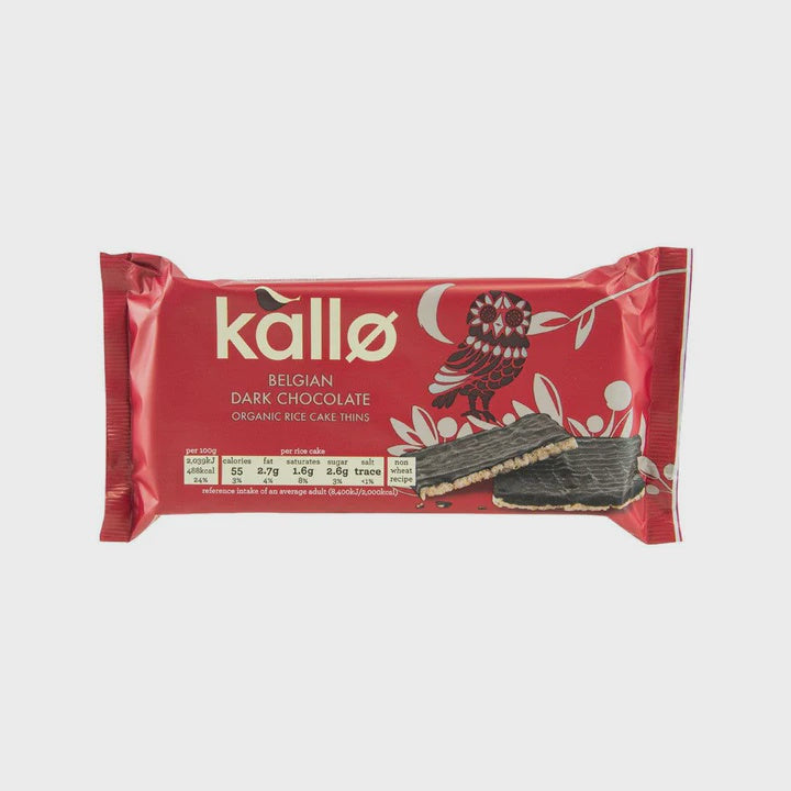 Kallo Belgian Dark Chocolate Rice Cake Thins 90g