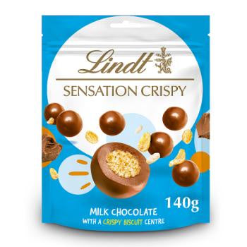 LINDT Sensation Crispy - Milk Choc Crispy Bisc Centre 140g