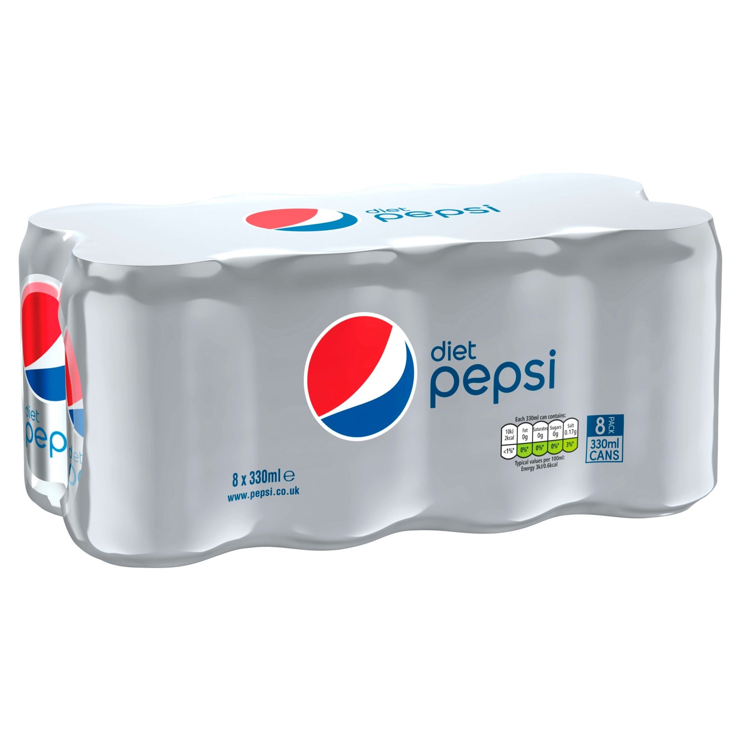 Diet Pepsi Cola Cans 8 x 330ml