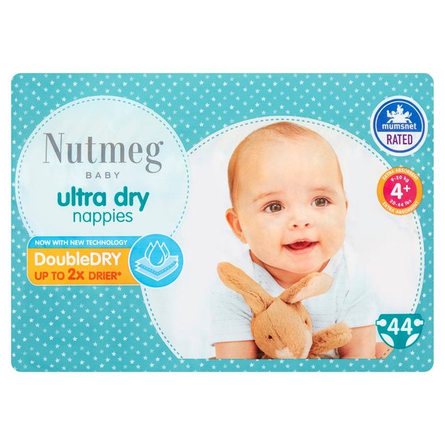 Nutmeg Ultra Dry Size 4 Plus Nappies 44pk