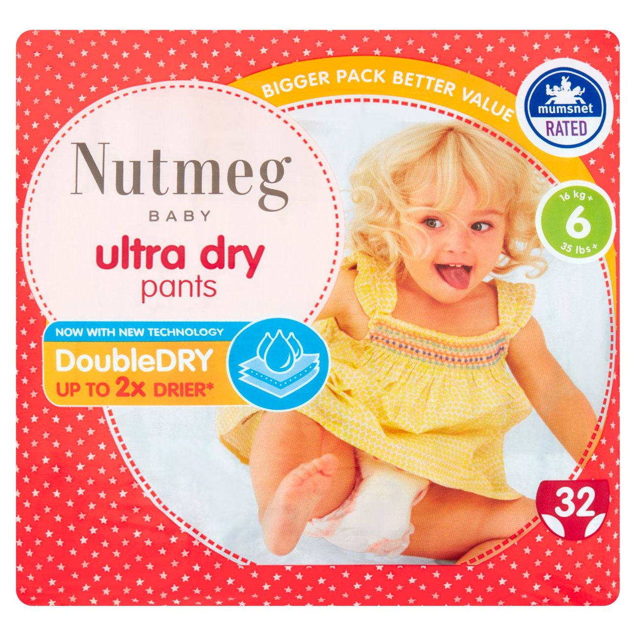 Nutmeg Ultra Dry Pants Size 6 Pants 32pk