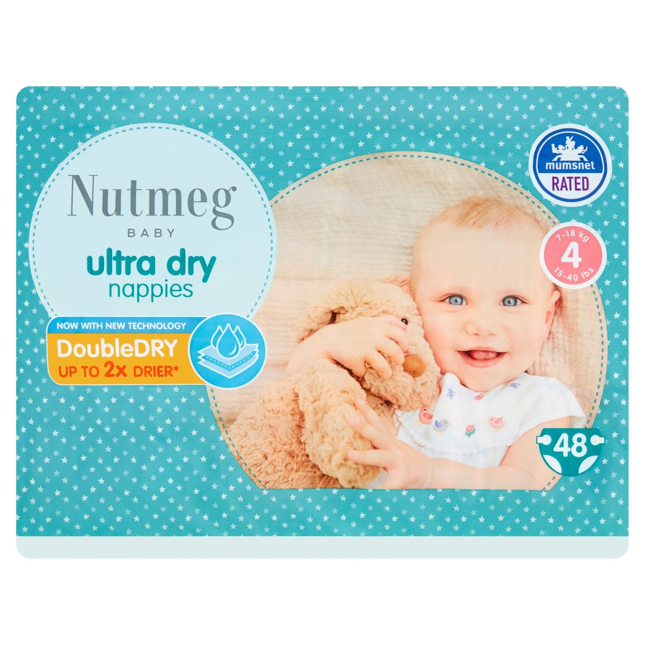 Nutmeg Ultra Dry Size 4 Nappies 48pk