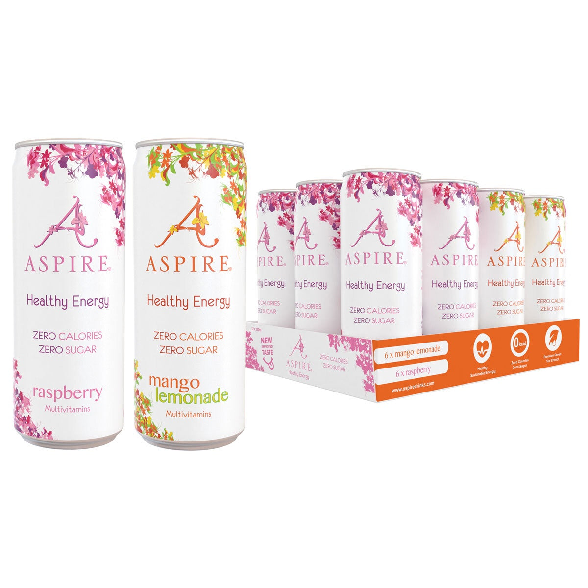 Aspire Energy Drink Mixed Pack Cans 12 x 330ml