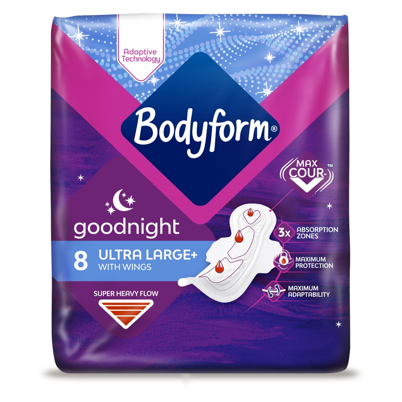 Bodyform Ultra Night Sanitary Towels Wings 8pk