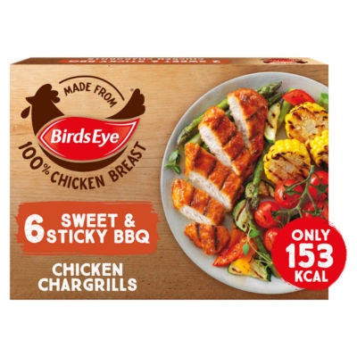 Birds Eye Sweet & Sticky BBQ Chicken Chargrills 6pk