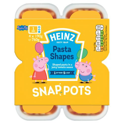 Heinz Peppa Pig Spaghetti Snap Pots 4 x 190g