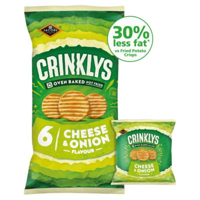 Jacobs Crinklys Cheese & Onion Snacks Multipack 6 x 23g