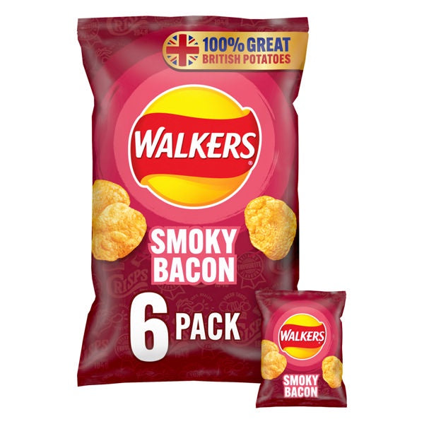 Walkers Smokey Bacon 6 x 25g