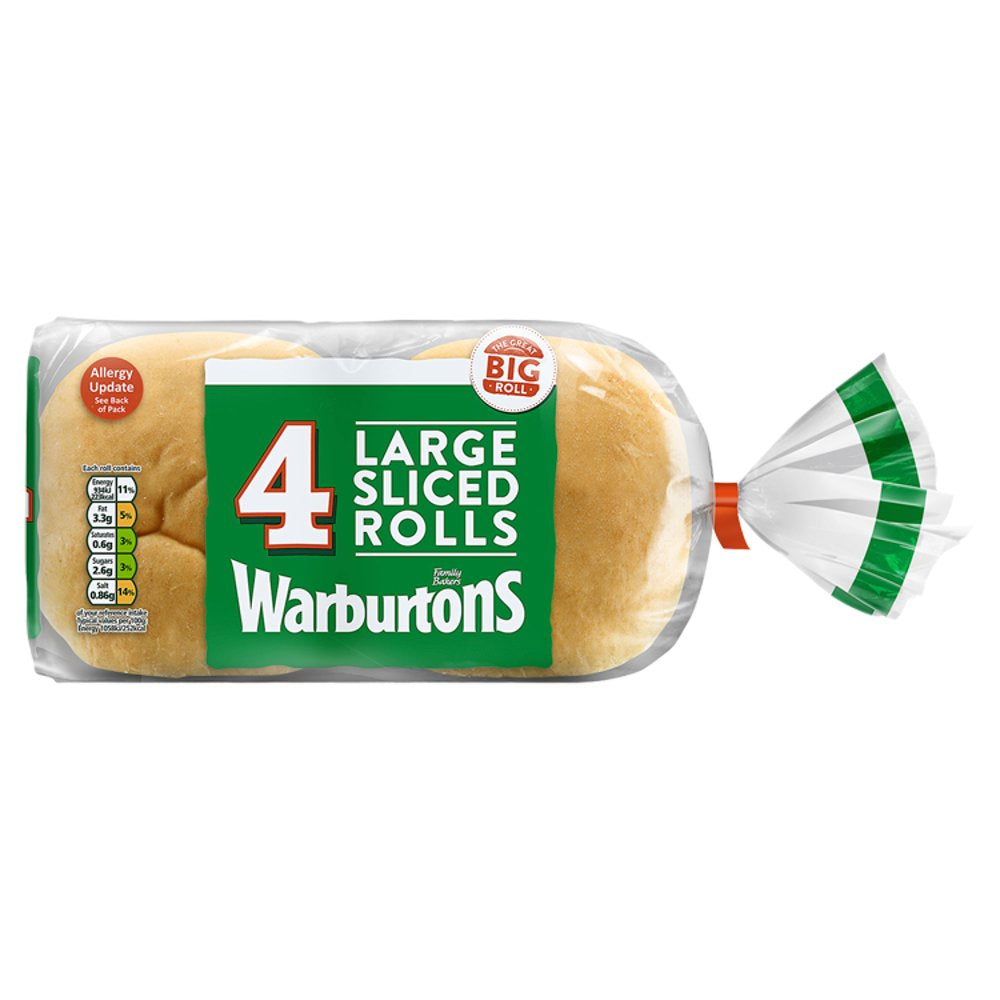 Warburtons Large White Rolls 366g 4pk