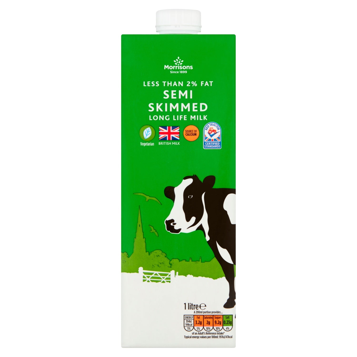 Morrisons British Semi Skimmed UHT Milk 1L