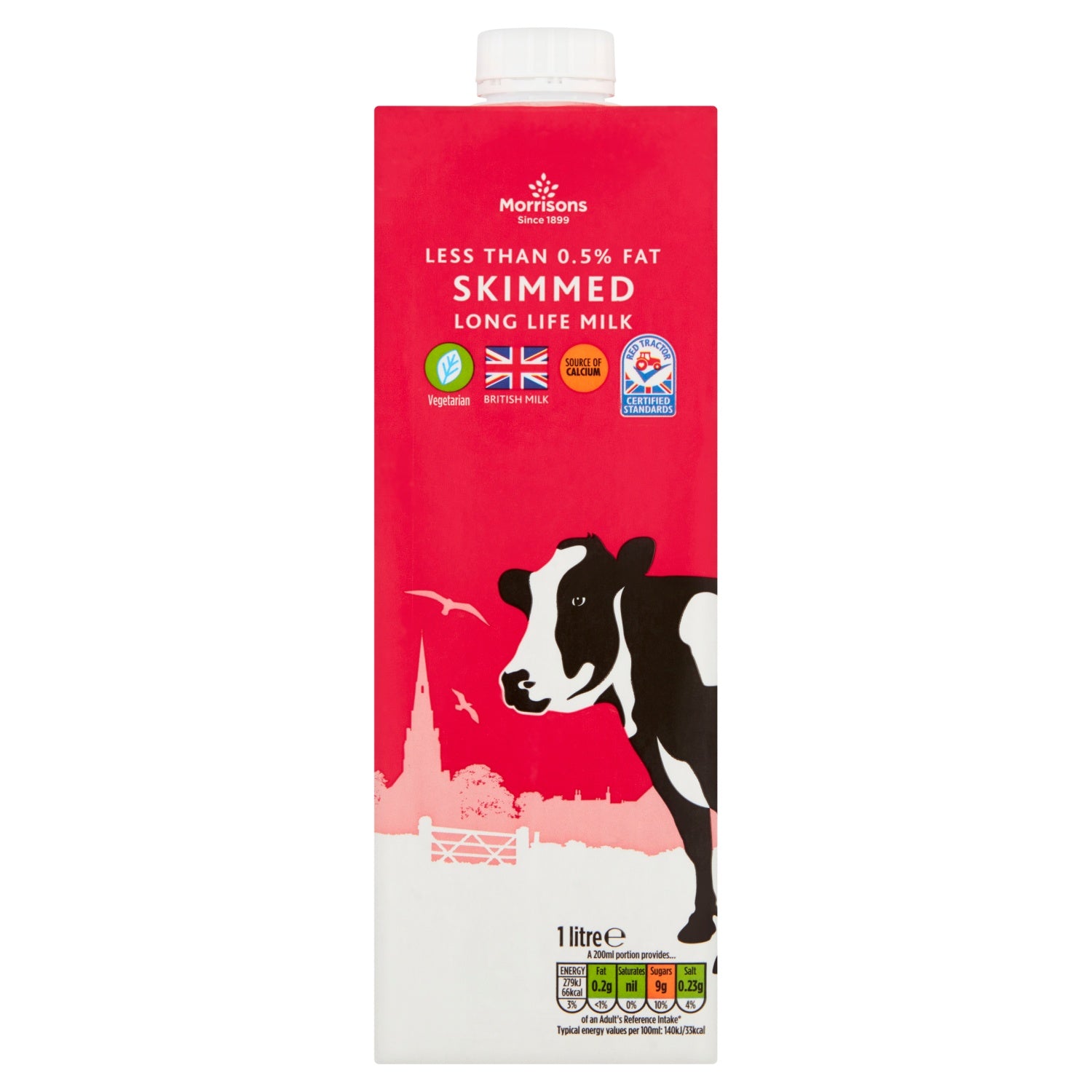 Morrisons British Skimmed UHT Milk 1L