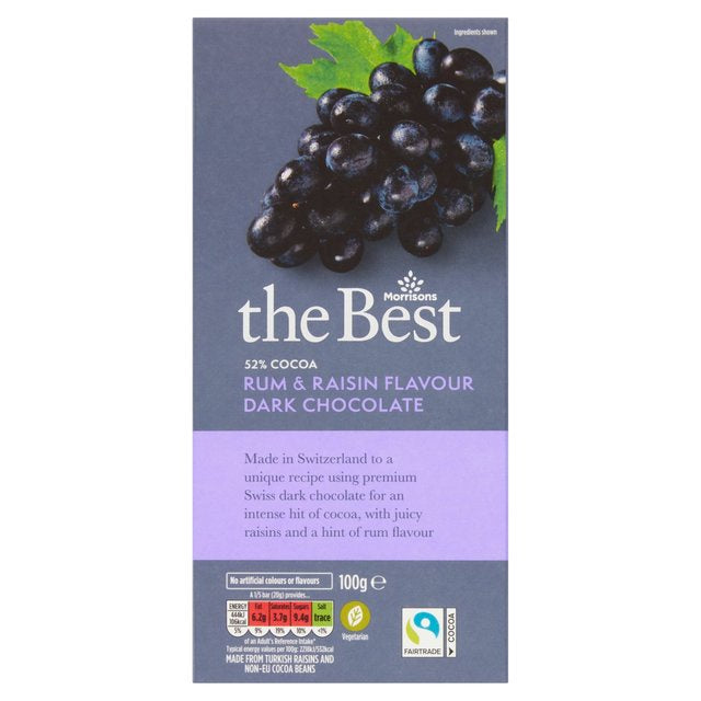 M The Best 52% Cocoa Dark Chocolate With Rum Raisin 100g