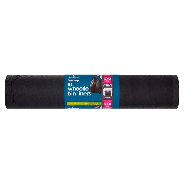 Morrisons 10 Flat Top Wheelie Bin Liners 240L