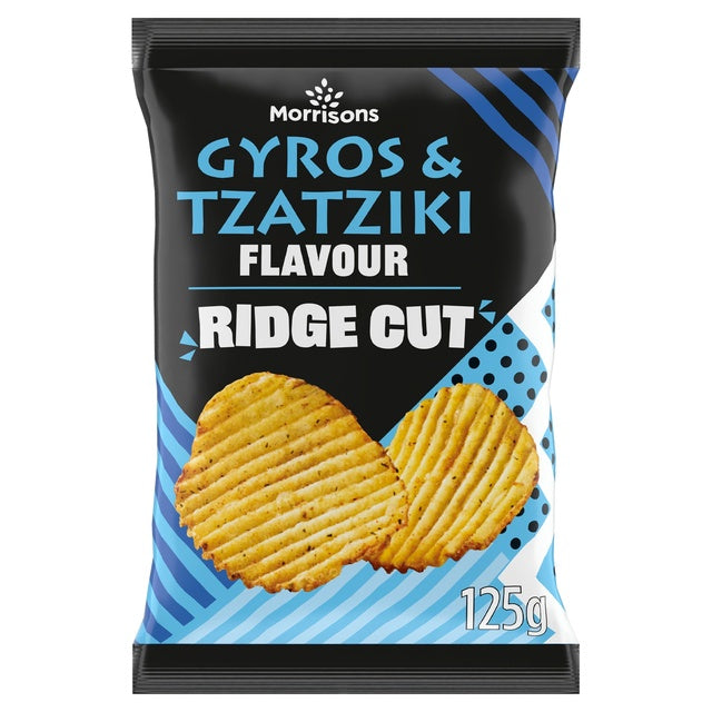 Morrisons Gyros and Tzatziki Ridge Crisps 125g