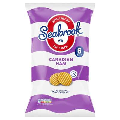 Seabrook Crinkle Crisps Canadian Ham 6pk x 25g