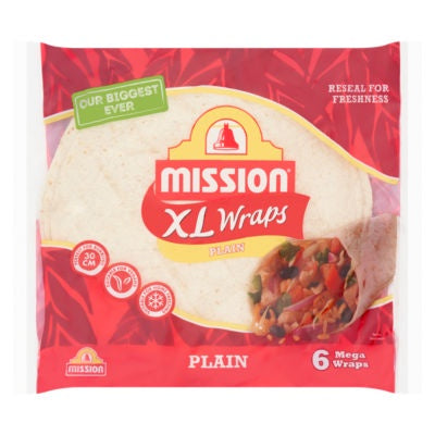 Mission XL Wraps Plain 6pk