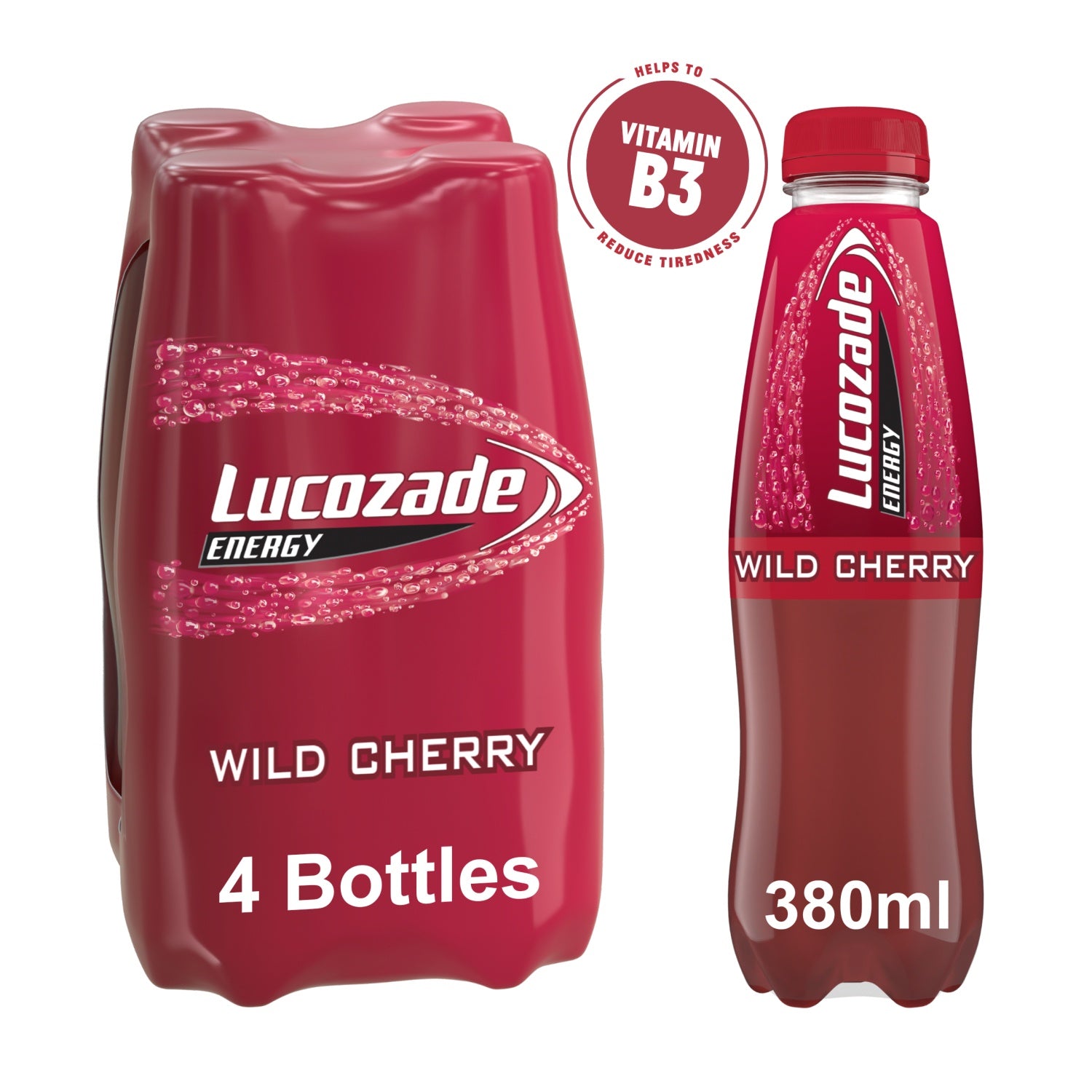 Lucozade Energy Cherry 4X380Ml