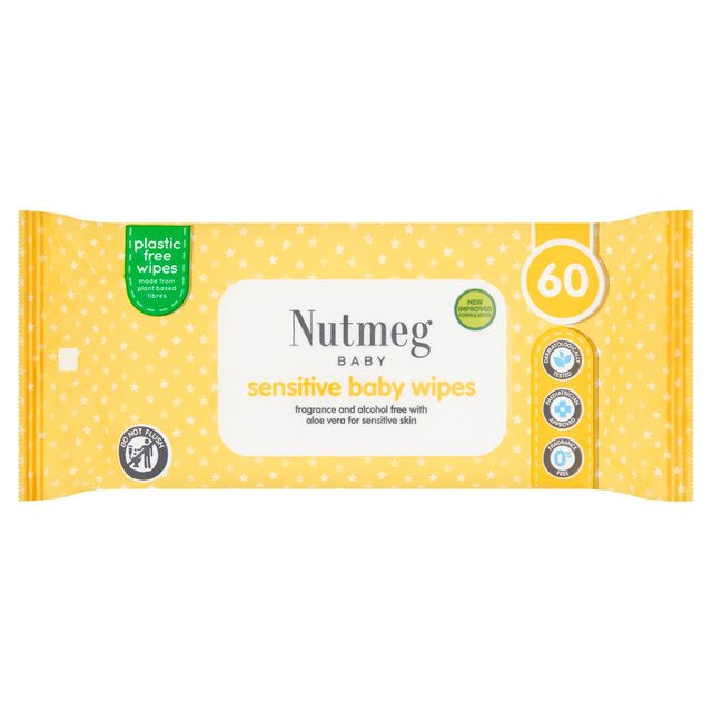 Nutmeg Sensitive Baby Wipes 60pk [929]