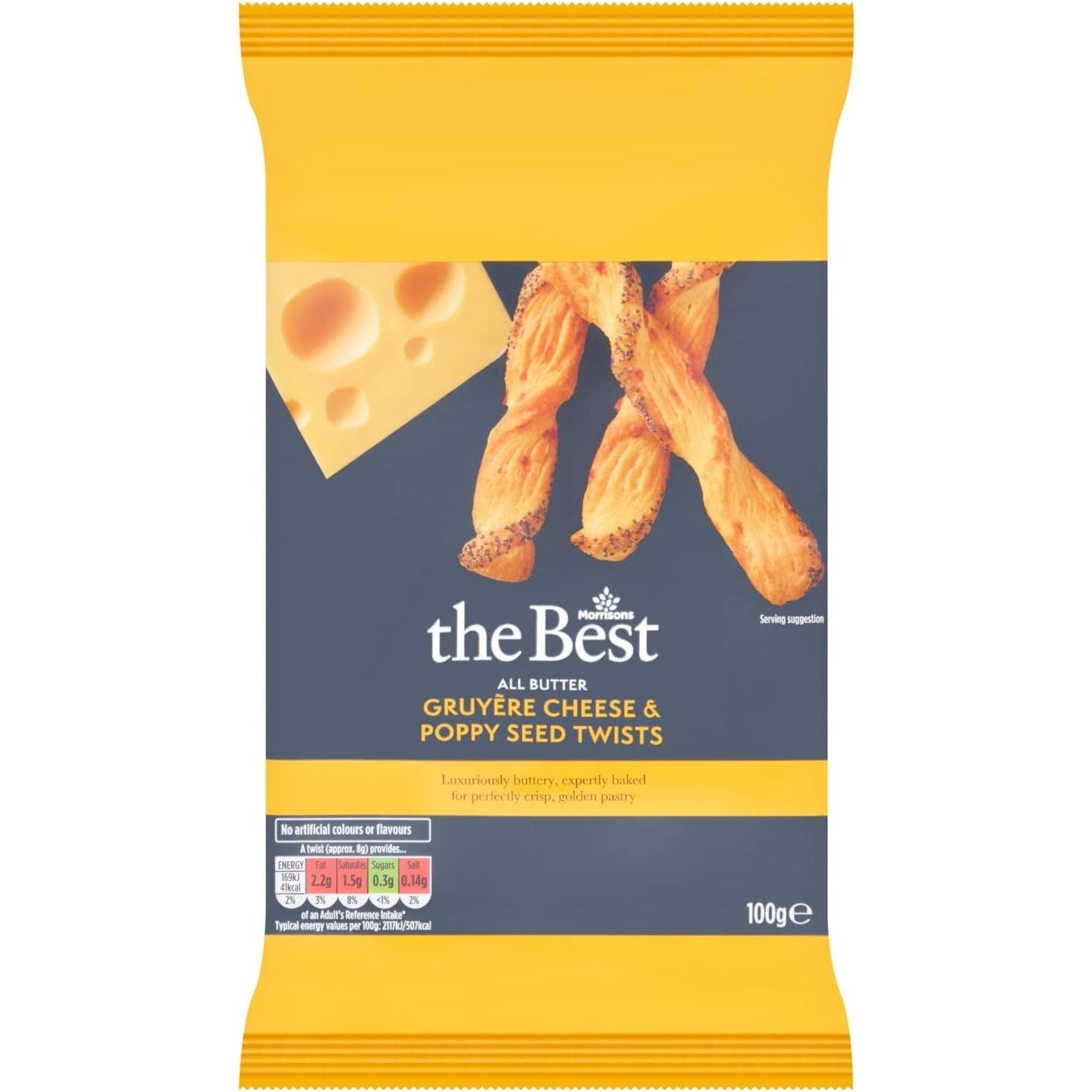 Morrisons The Best Gruyere Poppy Twists 100g