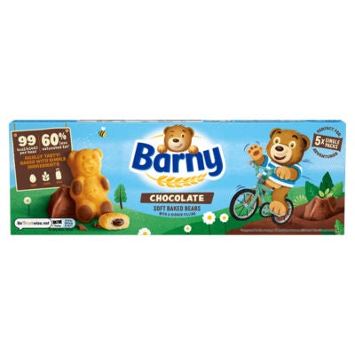 Barny Chocolate Sponge Bears 125g 5pk