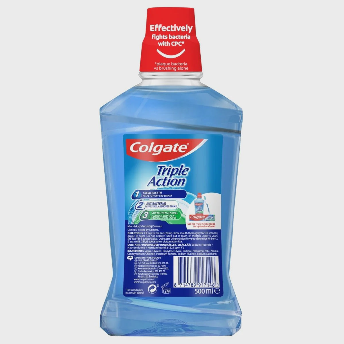 Colgate Triple Action Mild Mint Mouthwash 500ml