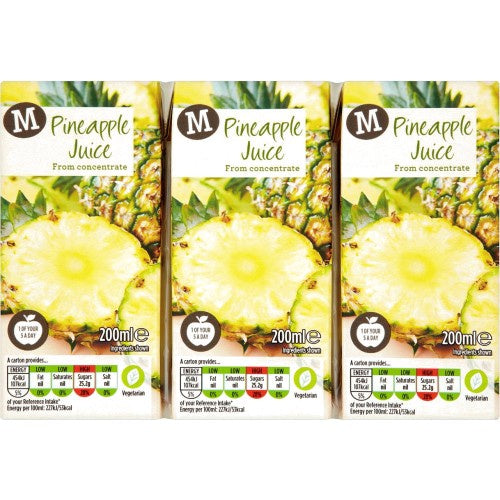 Morrisons Pineapple Juice 3 x 200ml