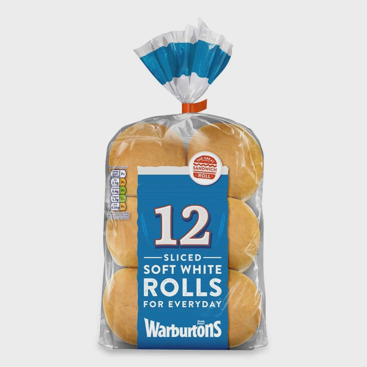 Warburtons Sliced White Rolls 12pk