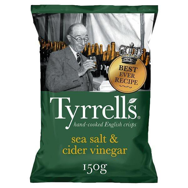 Tyrrells Hand Cooked English Crisps Sea Salt & Cider Vinegar 150g