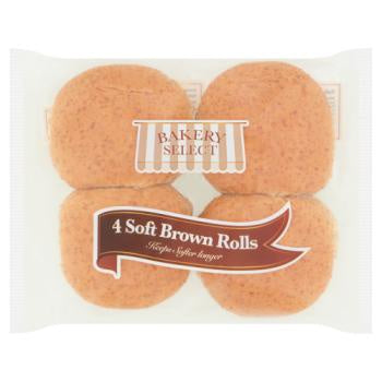 Bakery Select Brown Rolls 4 Pack