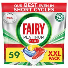 Fairy Platinum Plus Dishwasher Tablet Lemon 59pk