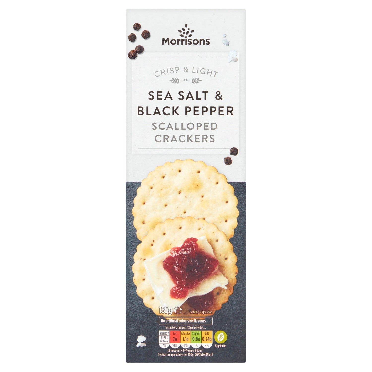 Morrisons Sea Salt and Black Pepper Scalloped Cracker 185g