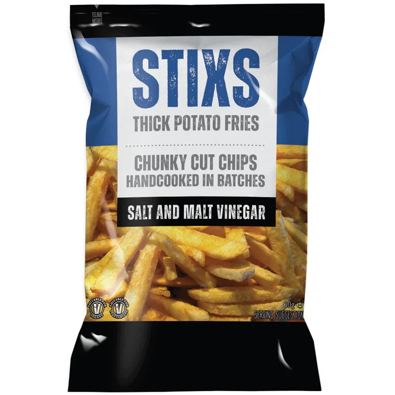 Stixs Thick Potato Fries Salt/Vinegar 60g