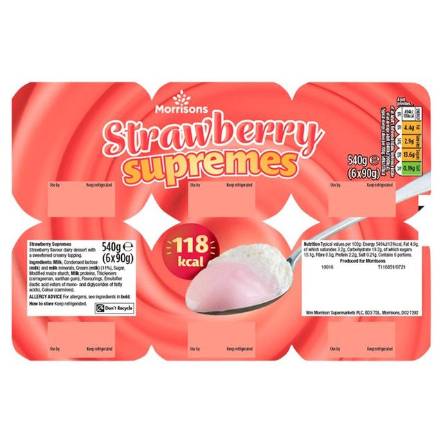 Morrisons Strawberry Supremes Dessert 6 x 90g
