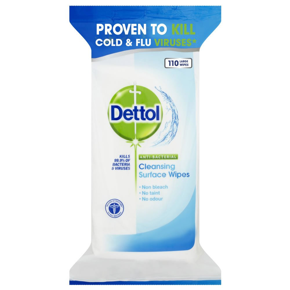 Dettol Anti-Bacterial Cleansing Large Surface Wipes 110pk