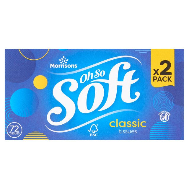 Morrisons 72 Regular 3Ply Facial Tissues Twin 2pk