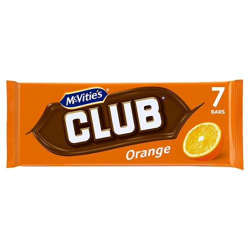 Mc Vities 7 Club Orange Chocolate Bars 161g