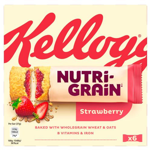 Kelloggs Nutri-Grain Fruity Breakfast Bars Strawberry 6 x 37g