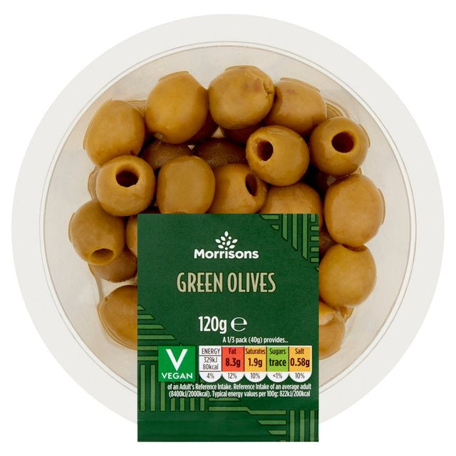 Morrisons Pitted Green Olives 120g