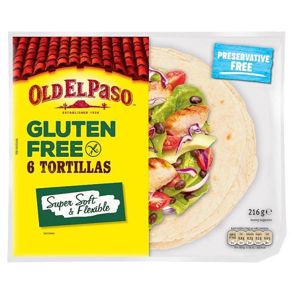 Old El Paso gluten Free Tortilla Wraps 216g