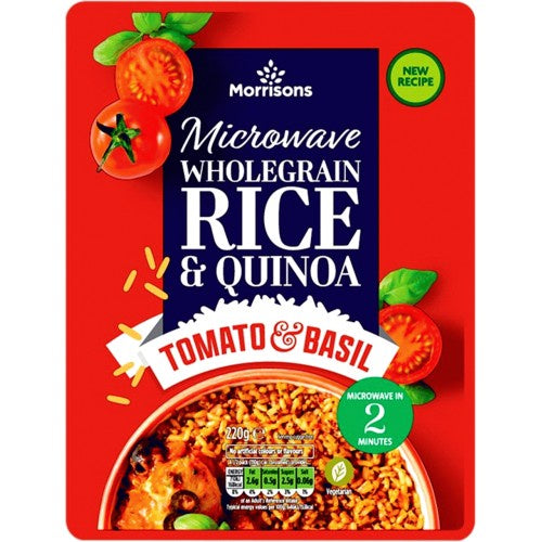 Morrisons Microwave Wholegrain Rice & Quinoa With Tomato & Basil 220g