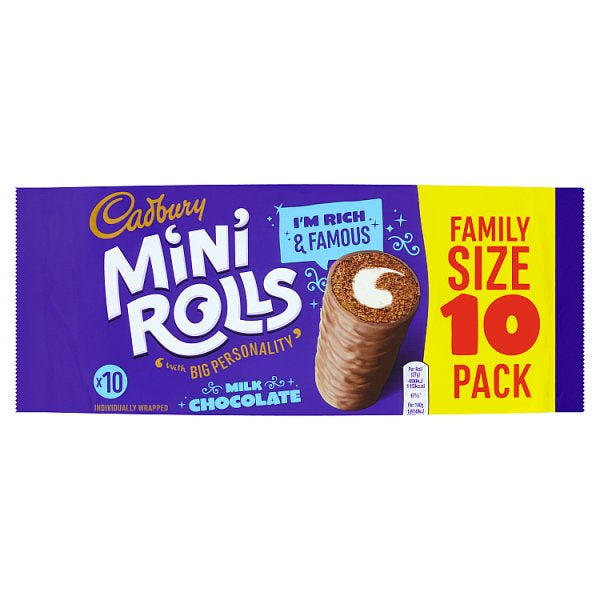 Cadbury 10 Mini Rolls Milk Chocolate Family Size