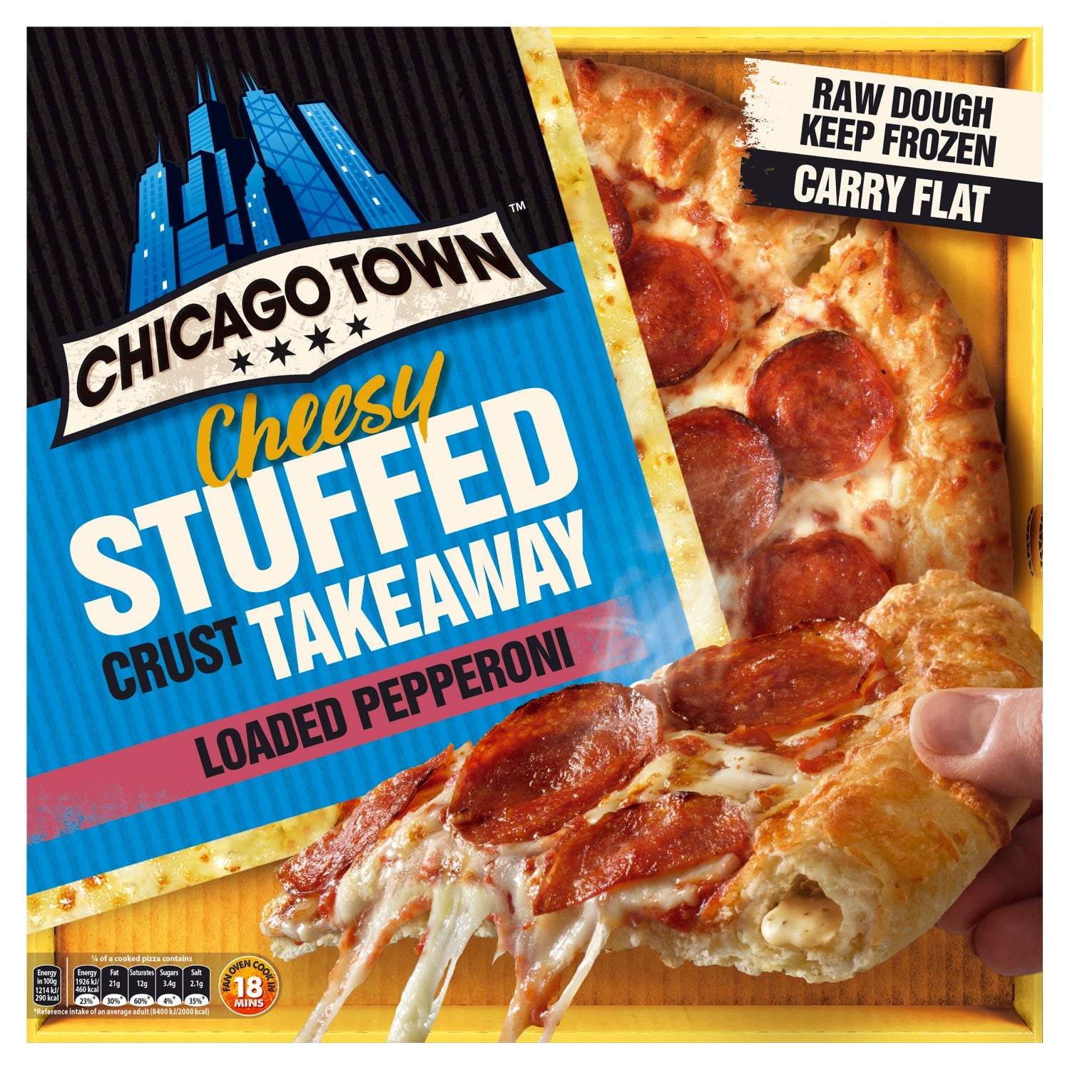 Chicago Town Cheesy Stuffed Crust Takeaway Pepperoni 640g