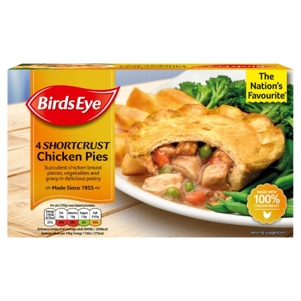 Birds Eye 4 Chicken Pies 620g