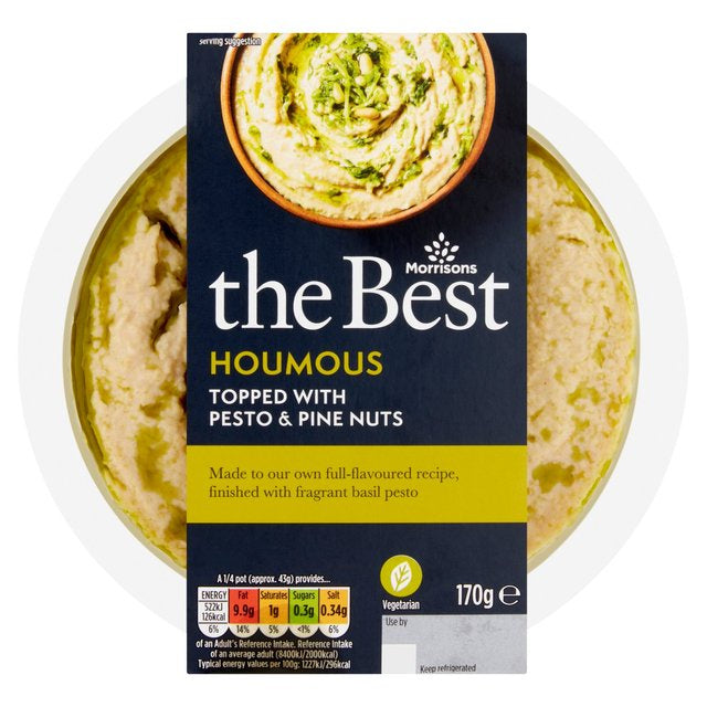 Morrisons The Best Houmous Topped With Pesto Pine Nuts 170g