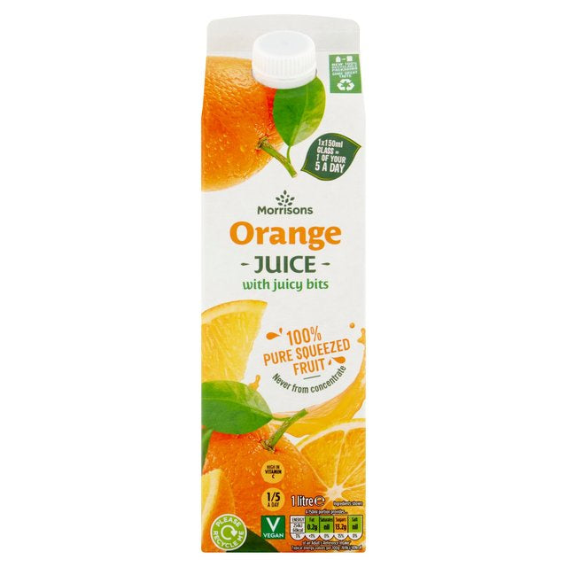 Morrisons 100% Fruit Orange Juice With Bits 1L