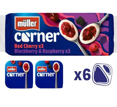 Muller Corner Mixed Red Fruits Yogurt 6 x 136g